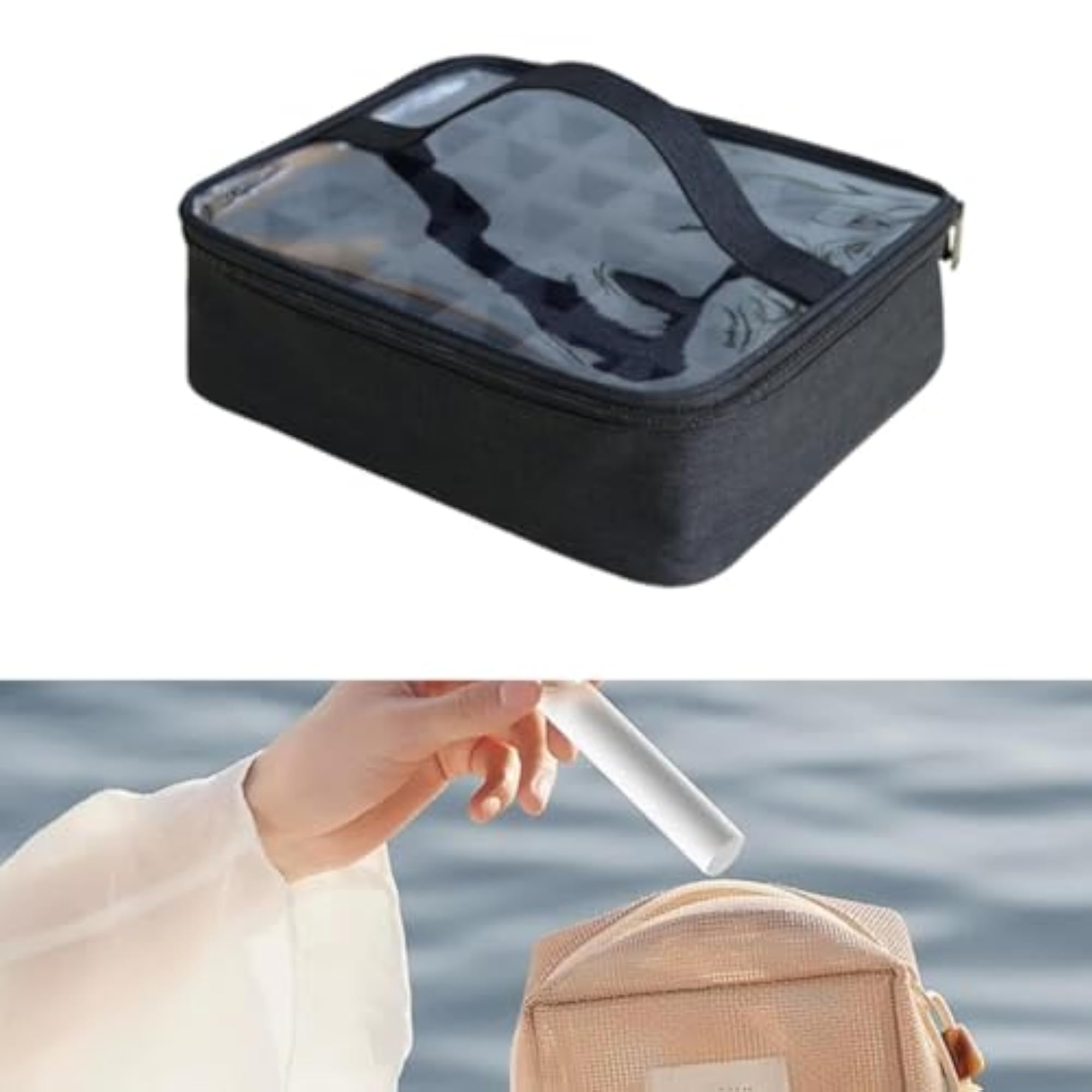 Nail Polish Carrying Case for Women Multifunctional Visible Lid